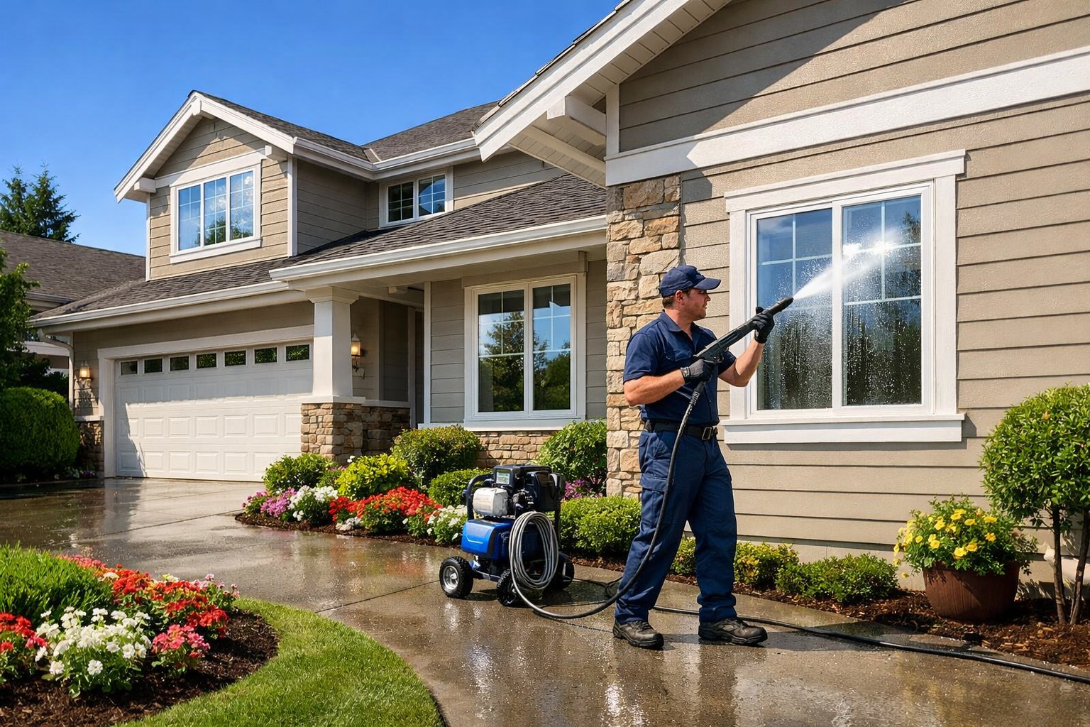 Professional turf cleaning service performing maintenance at a San Diego commercial property